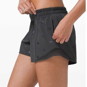 Lululemon Hotty Hot Short II *Long 4" Polka Dot Logo Multi / Black Size 12